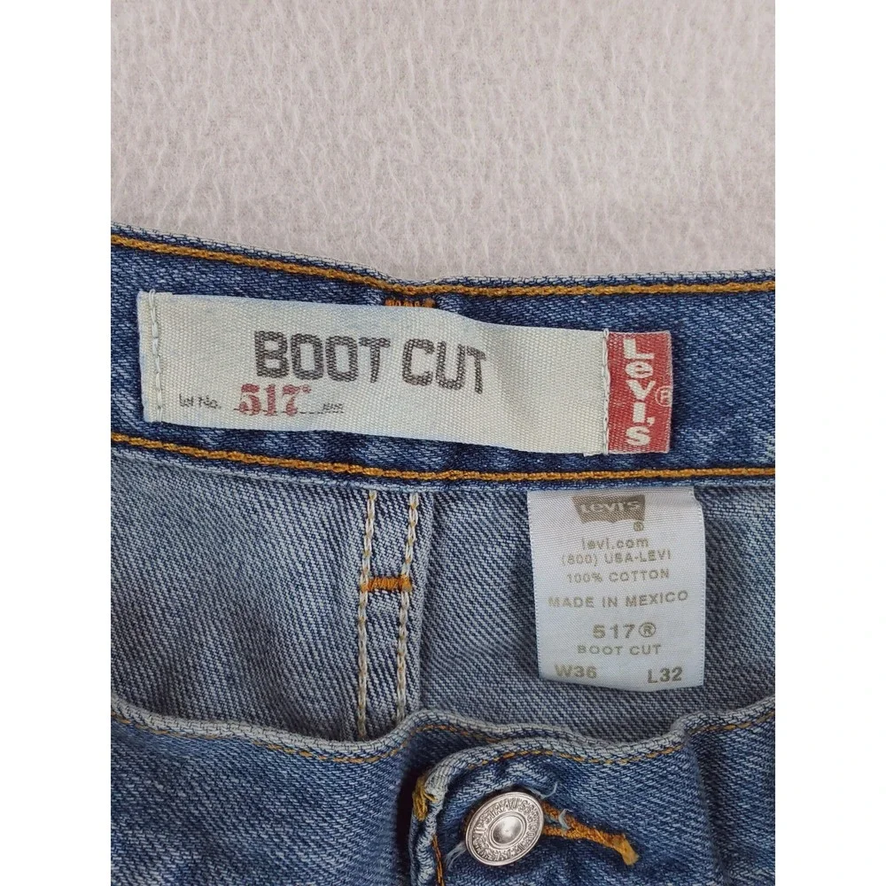 Vintage‎ Levis 517 Jeans Mens 36x32 Blue Slim Bootcut Medium Stone Wash Western